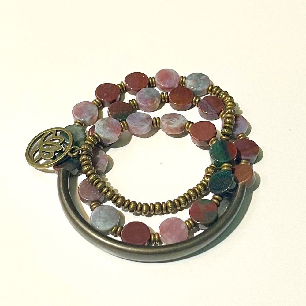 Agate Mala Gemstone Bead Bracelet 🤲📿